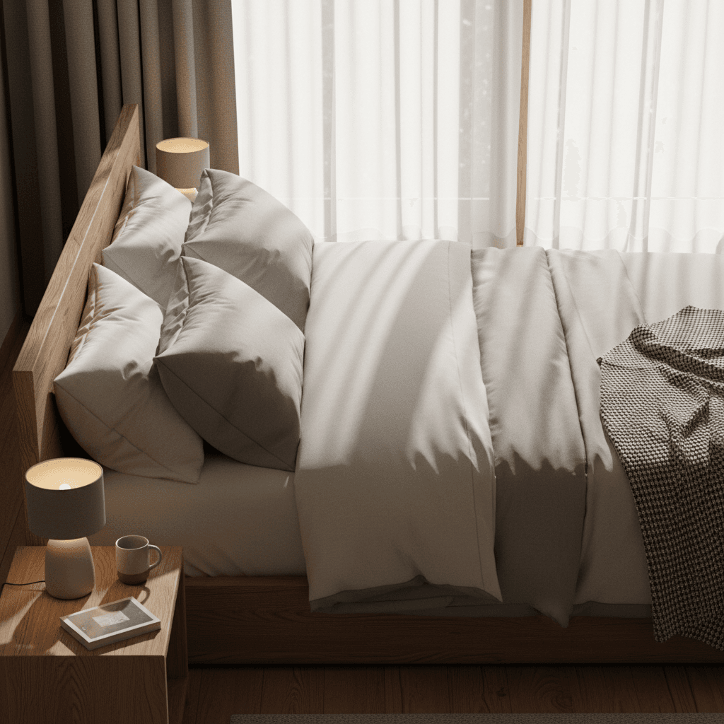Kamar tidur nyaman dengan pencahayaan alami
